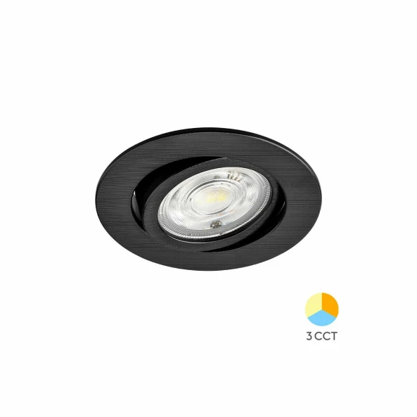 SPOT LED 7W 3000/4000/6000K NEGRU ROTUND IP20