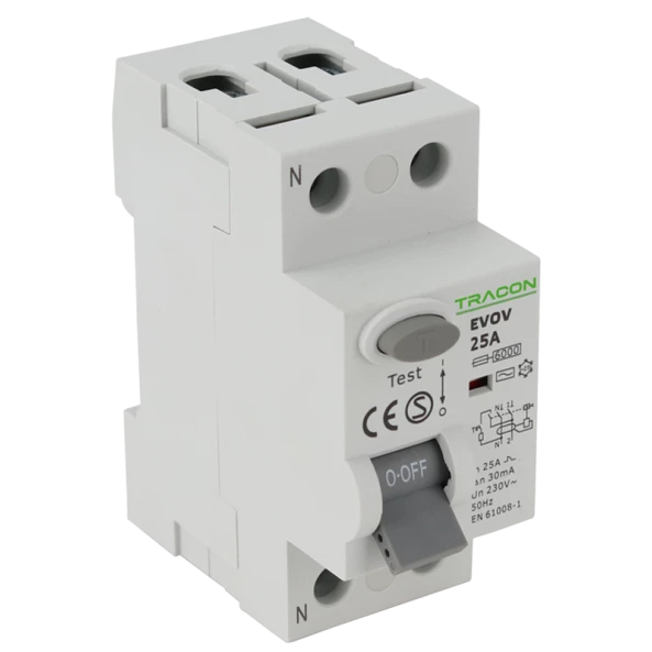 BLOC CU PROTECTIE DIFERENTIALA 2 POLI EVOV2P6303