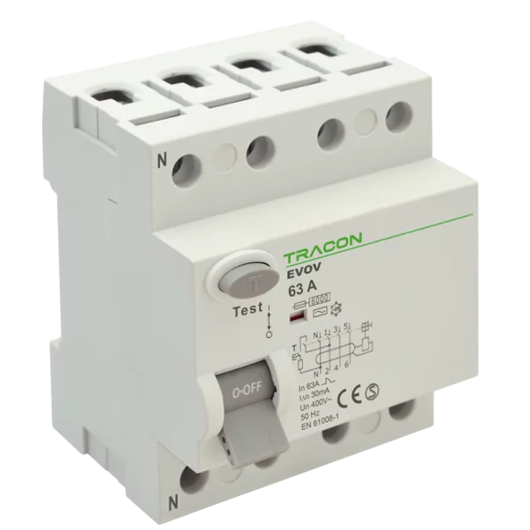 BLOC CU PROTECTIE DIFERENTIALA 4 POLI EVOV4P6303