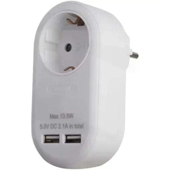 BRA EPAG-1EE-2USB-W ADAPTOR PRIZA 2XUSB