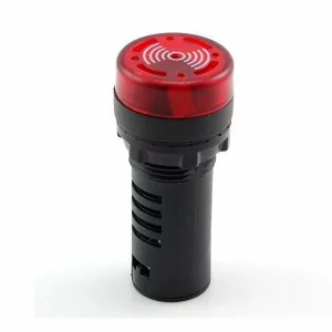 LAMPA DE SEMNALIZARE O22 CU FLASH+BUZZER 230V AC LED ROSIE