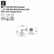 REDO 01-1293 SPINNER 1XE27 SAND WH + GOLD