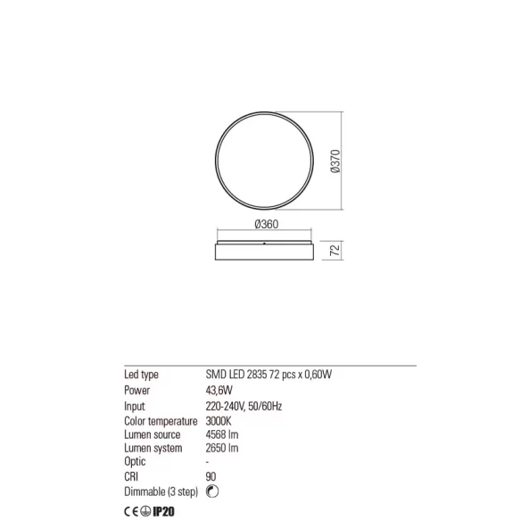 REDO 01-2568 YOLO OL LED 45W 3000K GD