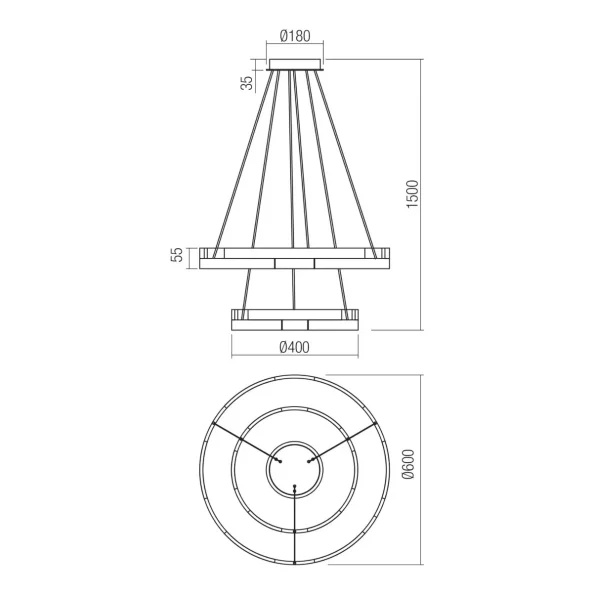 REDO 01-3178 CASTLE SU LED 60W 3000K