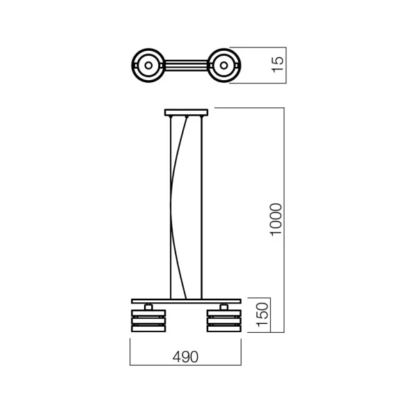 REDO 01-477 KIM SUSP 2X40W E14