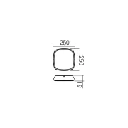 REDO PLAFONIERA 9537 TWILL LWD 20W IP65 3000K WH