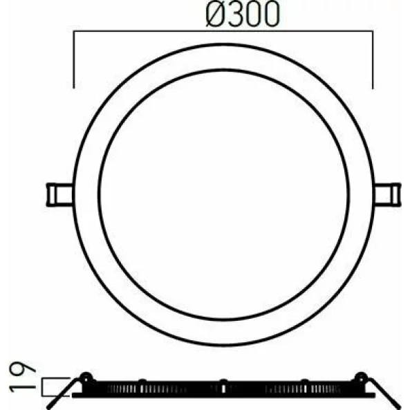 XFLAT ROUND 300mm 30W 4000K (5f)
