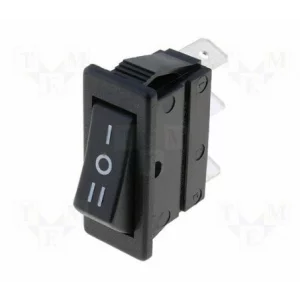 INTRERUPATOR ROCKER 3 POZ. SPDT (ON)-OFF-(ON) 10A/250VAC 10A/28VD REV.