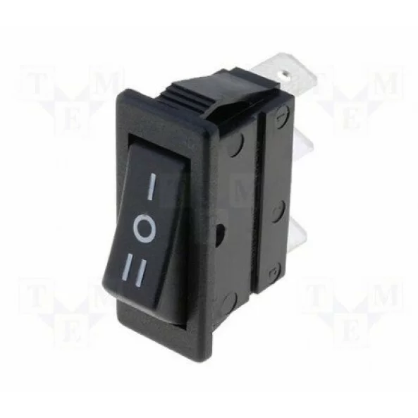 INTRERUPATOR ROCKER 3 POZ. SPDT (ON)-OFF-(ON) 10A/250VAC 10A/28VD REV.