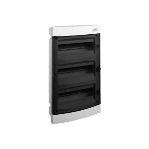 COFRET DE DISTRIBUTIE DIN PLASTIC MONTARE APARENTA USA TRANPARENTA IP40 3 RANDURI 3X18 MOD.E