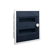 COFRET DE DISTRIBUTIE DIN PLASTIC USA PLATA TRASPARENTA MONTARE INCASTRATA IP40 1 RAND 12 MOD.E