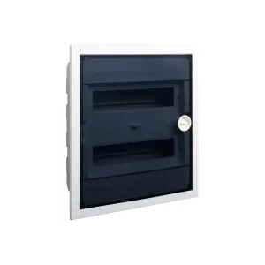 COFRET DE DISTRIBUTIE DIN PLASTIC USA PLATA TRASPARENTA MONTARE INCASTRATA IP40 1 RAND 12 MOD.E