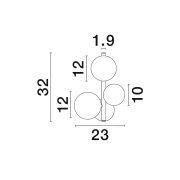 NOVA LUCE 9028862 ODILLIA OPAL GLASS &amp; MATT GOLD