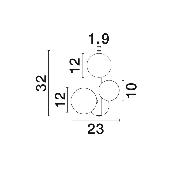 NOVA LUCE 9028862 ODILLIA OPAL GLASS &amp; MATT GOLD