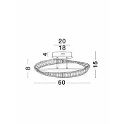 NOVA LUCE 9333060 AURELIA PLAFONIERA GOLD METAL &amp; CRYSTAL LED 36W
