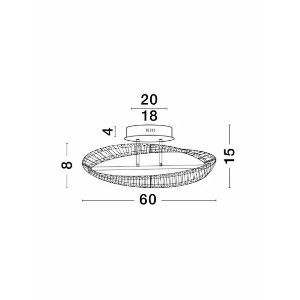 NOVA LUCE 9333060 AURELIA PLAFONIERA GOLD METAL &amp; CRYSTAL LED 36W