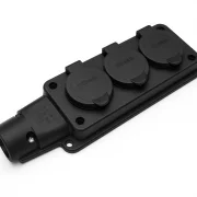 PRIZA CAUCIUC 3P PT NEGRU-T 16A