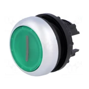 BUTON LENS TRANSPARENT FLUSH START I VERDE