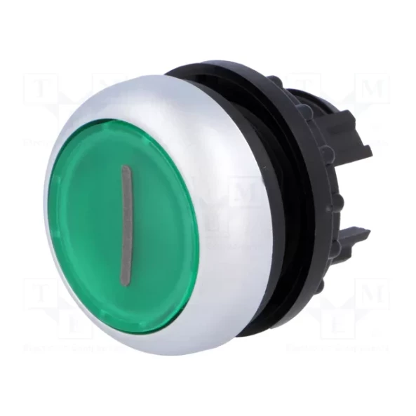 BUTON LENS TRANSPARENT FLUSH START I VERDE