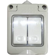 INTRERUPATOR DUBLU PT IP55 10A - PACIFIC