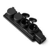 PRIZA CAUCIUC 4P PT NEGRU-T 16A