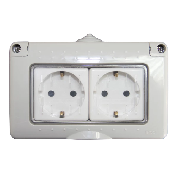PRIZA SCHUKO DUBLA PT IP55 16A - PACIFIC