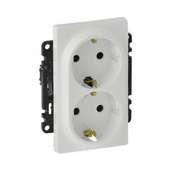 MODUL PRIZA DUBLA CU IMPAMANTARE 220V MPD010W