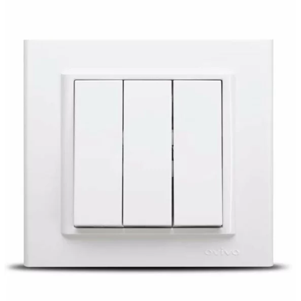 INTRERUPATOR TRIPLU MINA NATURAL ALB OV00429