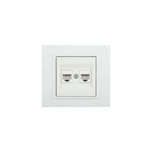 PRIZA DATE DUBLA CAT6 MINA NAT. ALB OV00446