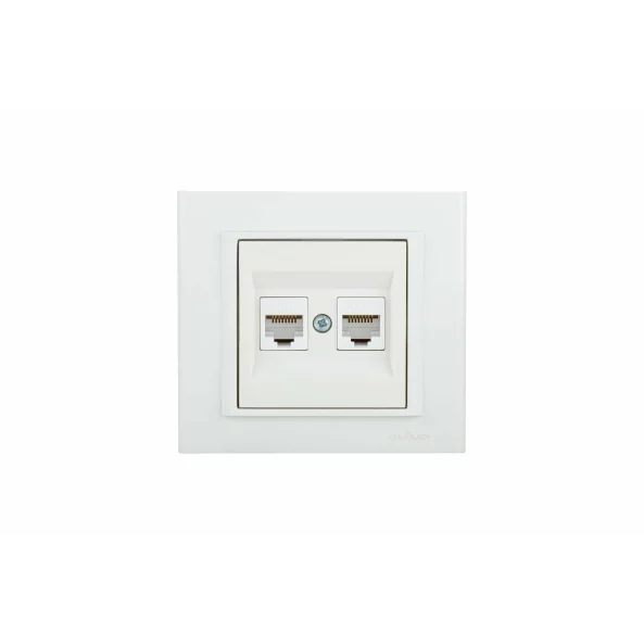 PRIZA DATE DUBLA CAT6 MINA NAT. ALB OV00446