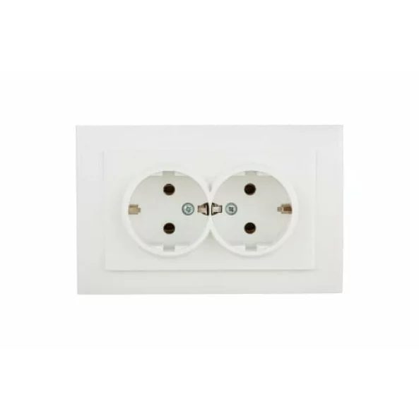 PRIZA SCHUKO DUBLA MINA NAT. ALB OV00441