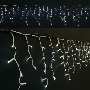 GHIRLANDA EXT. 180 LED ALB RECE CU CABLU ALB 5X0.7M - S-OUT