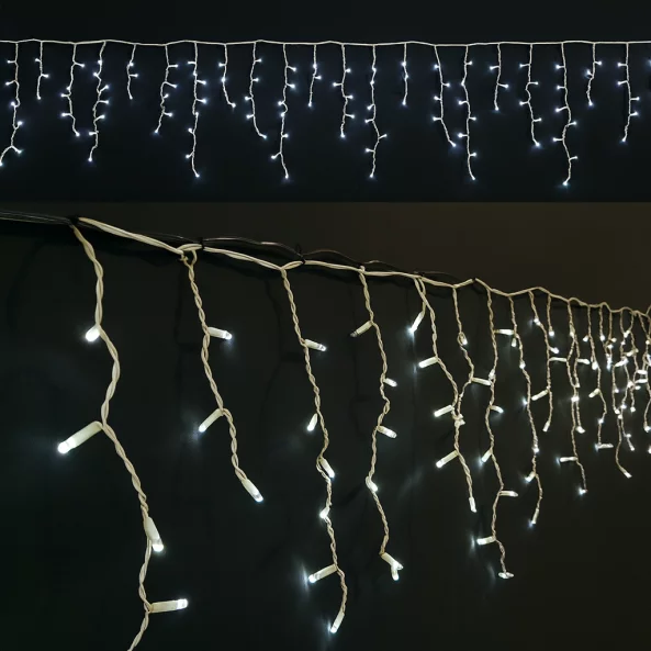 GHIRLANDA EXT. 180 LED ALB RECE CU CABLU ALB 5X0.7M - S-OUT