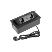 GTV PRIZA 2 SCHUKO 2 USB ARGINTIU AE-PBSUC2GS-53