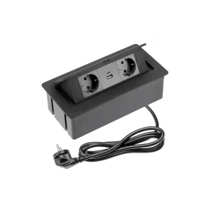 GTV PRIZA 2 SCHUKO 2 USB ARGINTIU AE-PBSUC2GS-53