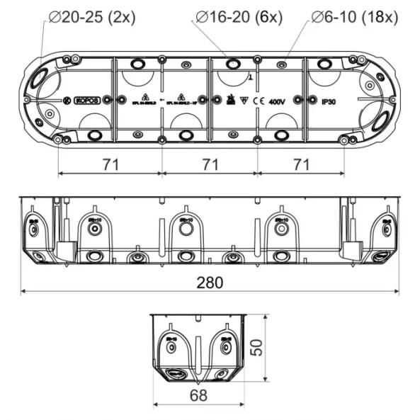 KOPOS DOZA RIGIPS KPL64-50/4LDNA