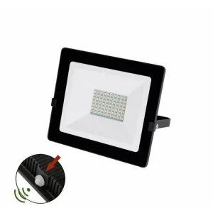 PROIECT.LED SMD +FOTOCELULA 50W L.ALBA(4000K) 230V NEGRU