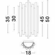 NOVA LUCE 9287917 WALL LAMP GOLD LED 8X3W 3000K