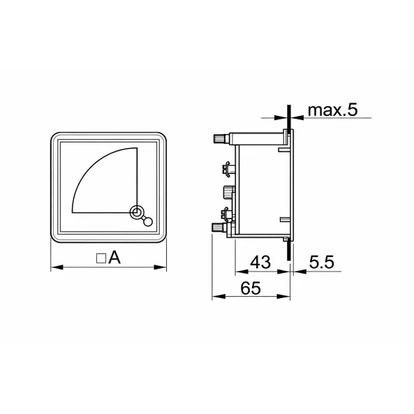 AMPERMETRU ANALOGIC MASURA INDIRECTA AC 72X72 ACAM72-5
