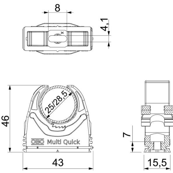 CLEMA MULTI-QUICK  M-QUICK 25-28LGR 25-28,5MM