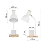 LAMPA DE BIROU POPPY WHITE E27