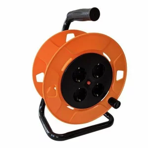 TAMBUR DIN PLASTIC FARA CABLU CU 4 PRIZE SCHUKO CU OBTURATOR (MAX 30M)