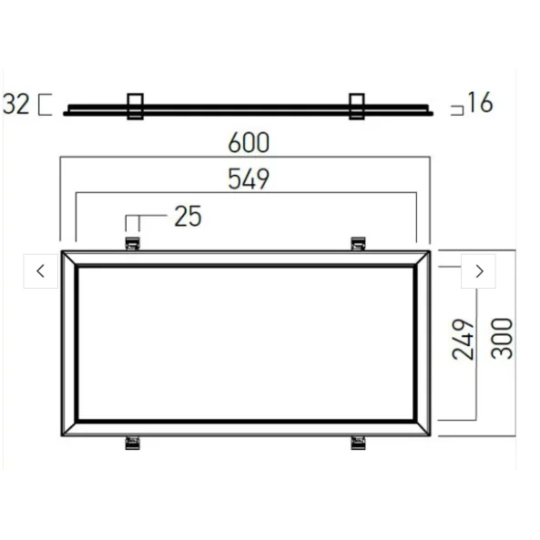 XWIDE RIM 300X600 WDR3060NW 30W 4000K