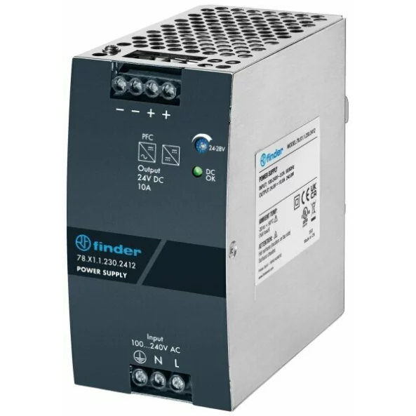 SURSA DE ALIMENTARE INDUSTRIALA IN COMUTATIE MONOFAZATA 10A 24VCC 240W TENSIUNE DE IESIRE REGLABILA INTRE 24-28V