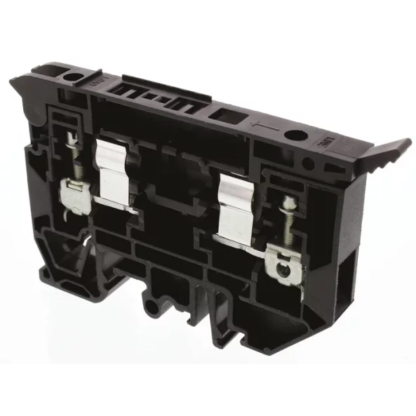 TERMINAL CU SIGURANTA 5X20 CONEXIUNE CU SURUB NEGRU 4MM? 10A 500V 2 CONEXIUNI 1 NIVEL TS 35 TS 32
