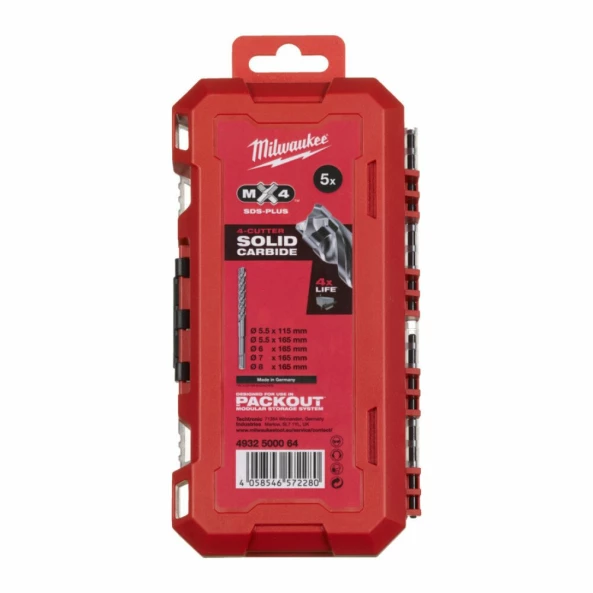 MILWAUKEE 4932500064 SET BURGHIE SDS PLUS MX4 5 BUC