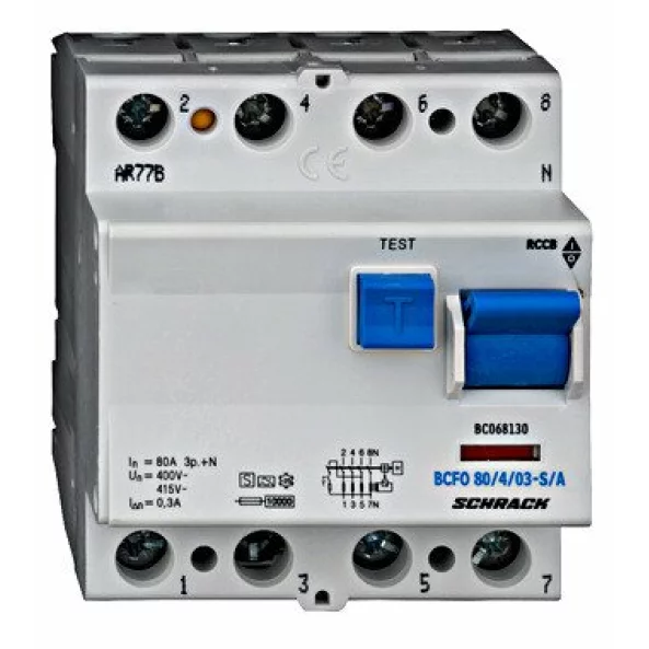 INTRERUPATOR DIF 80A 4POLI 300MA TIP A SELECTIV BC068130--