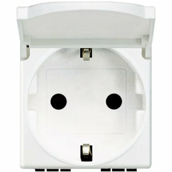 Priza cu capac schuko 2P+T alb, AM5440/2P, Matix Legrand