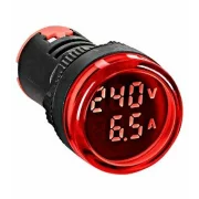 Volt ampermetru rosu circular /, 22.5MM, 0-100A, 50-500VAC, MGF40100R-