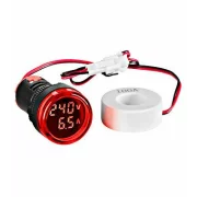 Volt ampermetru rosu circular /, 22.5MM, 0-100A, 50-500VAC, MGF40100R-